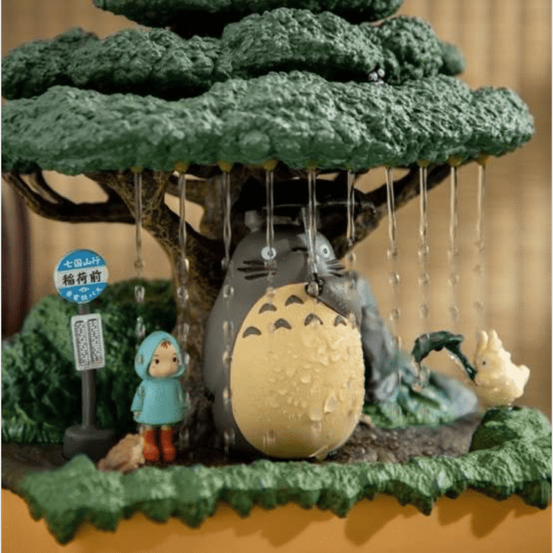 Totoro Bonsai Water Garden Kasajuku Diorama Statue - immagine 2