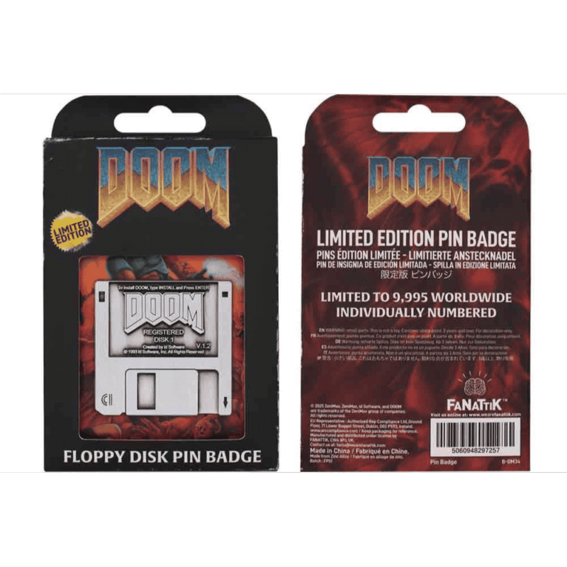 Doom Floppy Disk Pin Badge