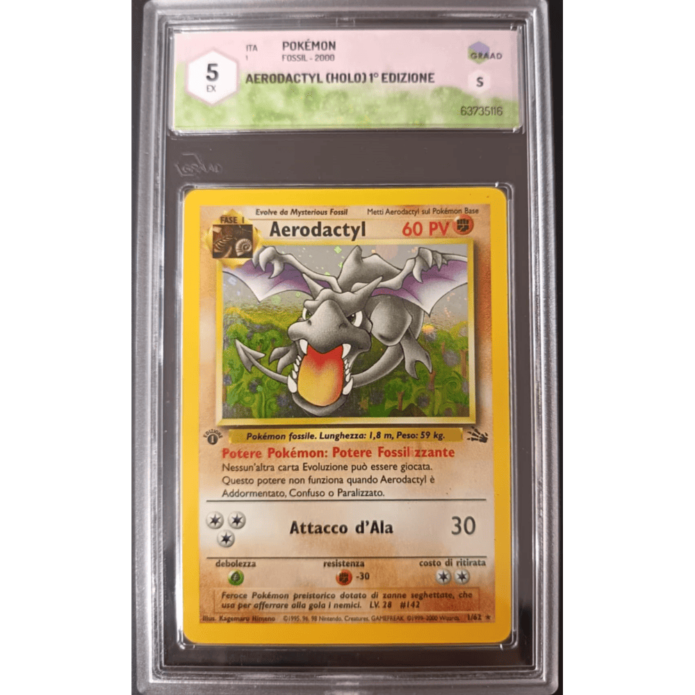 Aerodactyl 1/62 Fossil Prima Edizione Ita Graad 5