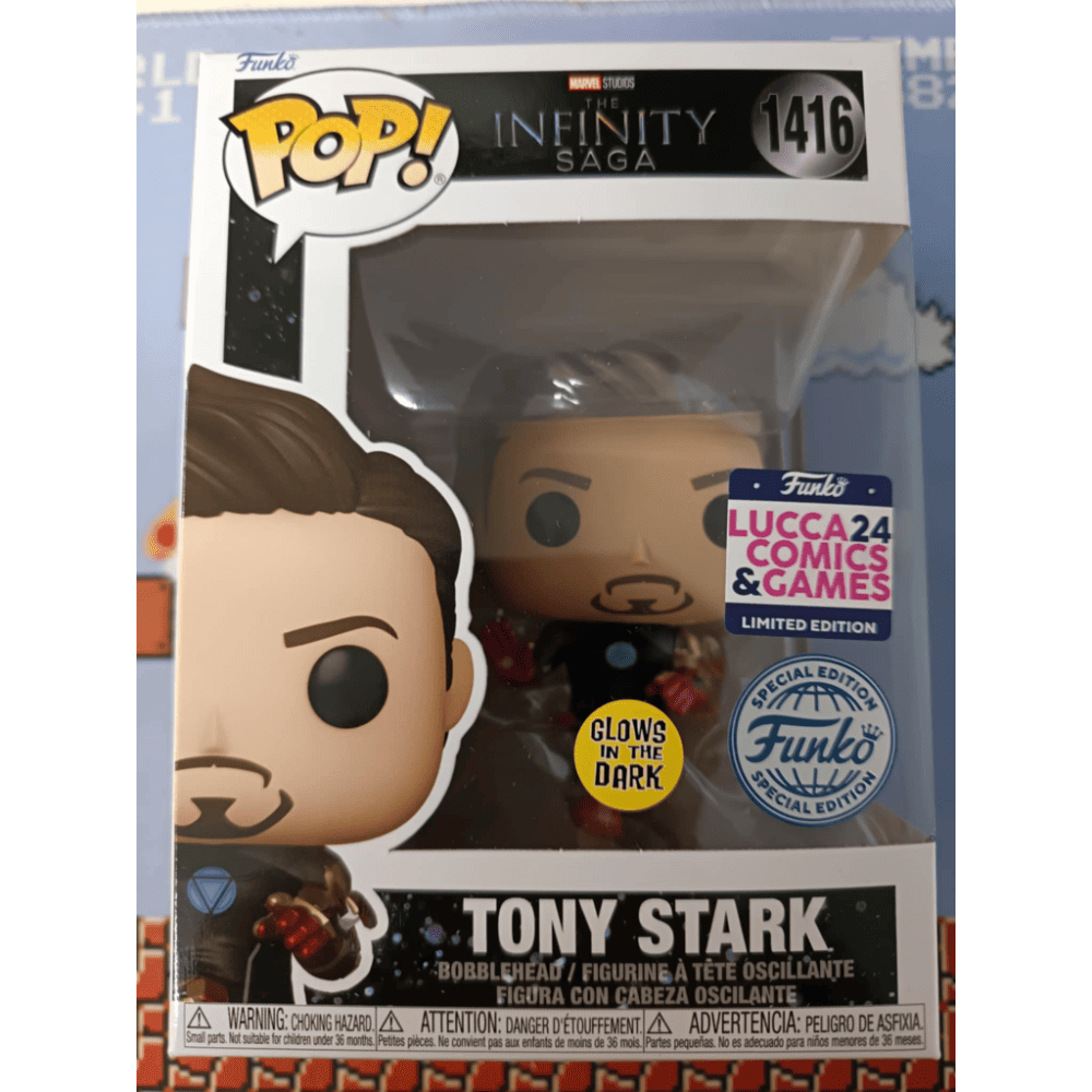 Tony Stark 1416 Infinity Saga Lucca 24 Special Edition Glow in the Dark Funko Pop!