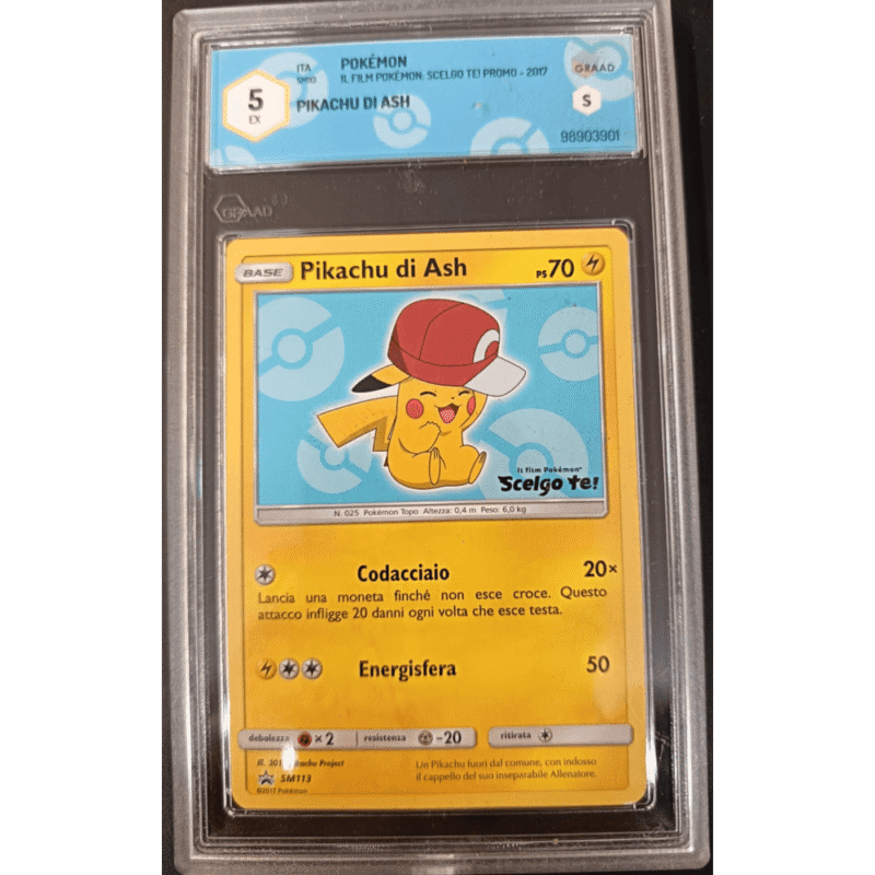 Pikachu di Ash SM113 Promo Ita Graad 5