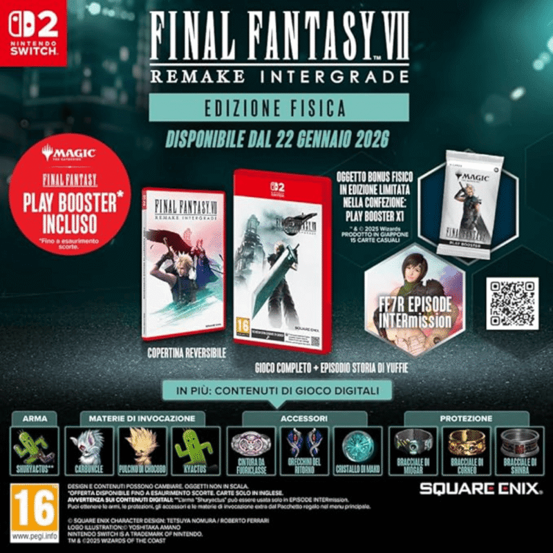 Final Fantasy VII Remake Intergrade Preorder Edition Nintendo Switch 2 Preordine