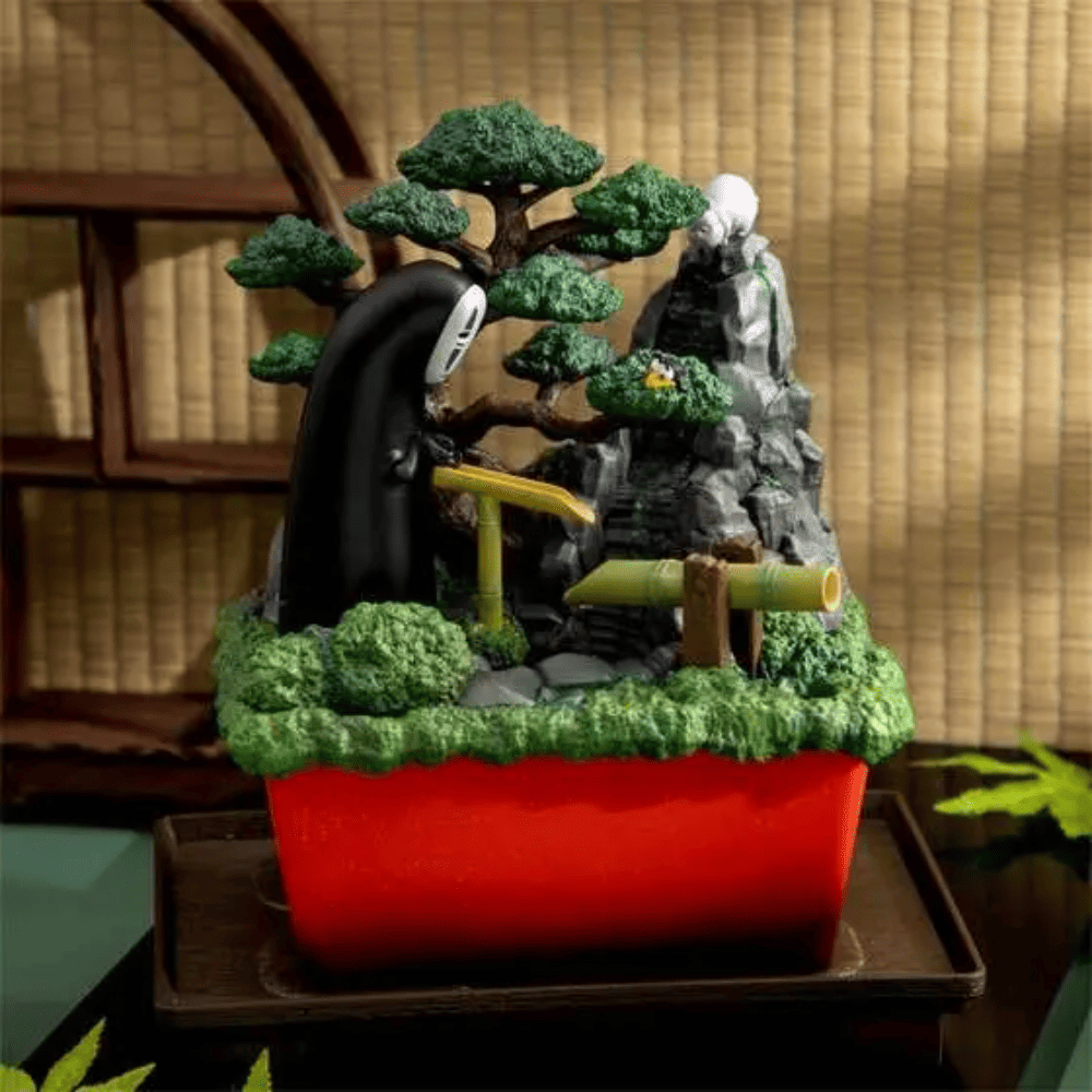Spirited Away Bonsai Water Garden No-face Diorama Statue