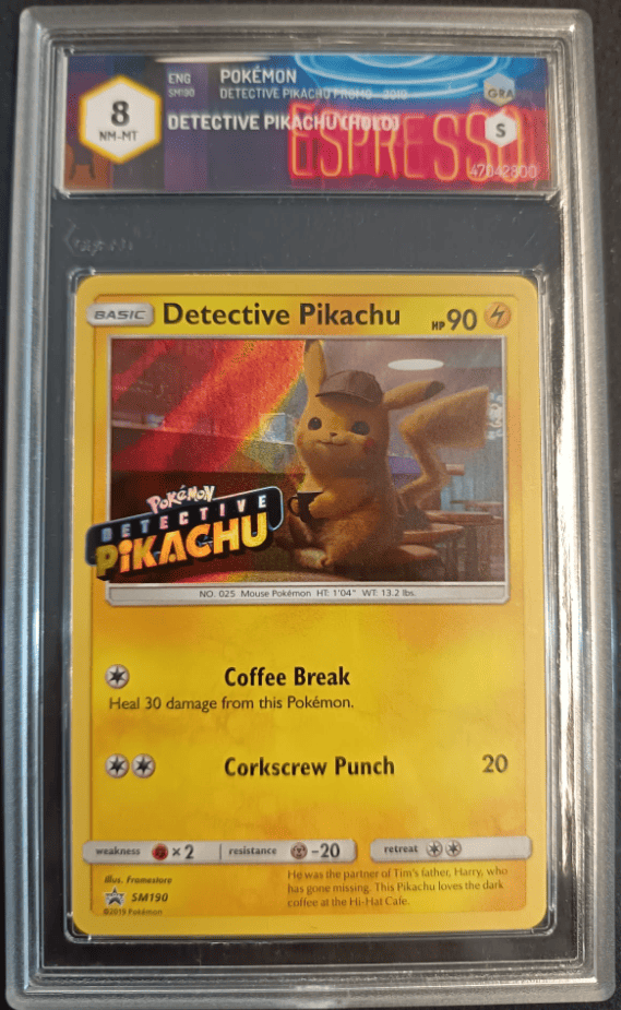 Detective Pikachu SM 190 Black Star Promo Stamped Eng Graad 8