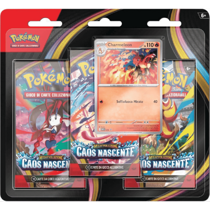 Pokemon Megaevoluzione Caos Nascente Blister 3 Bustine