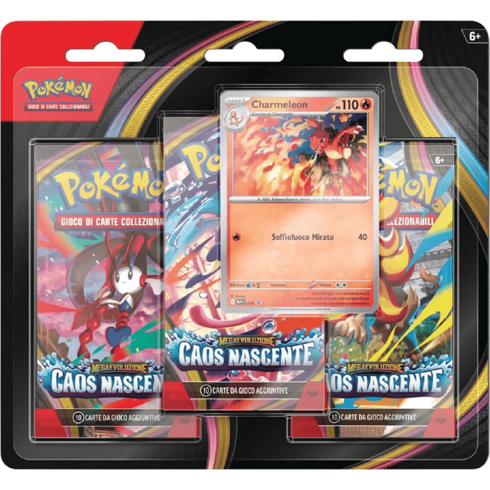 Pokemon Megaevoluzione Caos Nascente Blister 3 Bustine
